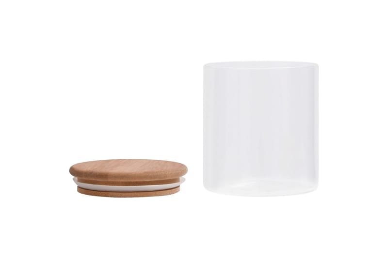 Förvaringsburkar i glas med bambulock 10 st 600 ml - Transparent - Förvaring - Småförvaring - Förvaringsburk