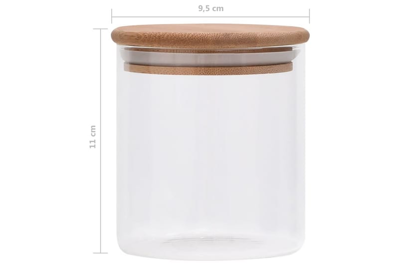 Förvaringsburkar i glas med bambulock 10 st 600 ml - Transparent - Förvaring - Småförvaring - Förvaringsburk