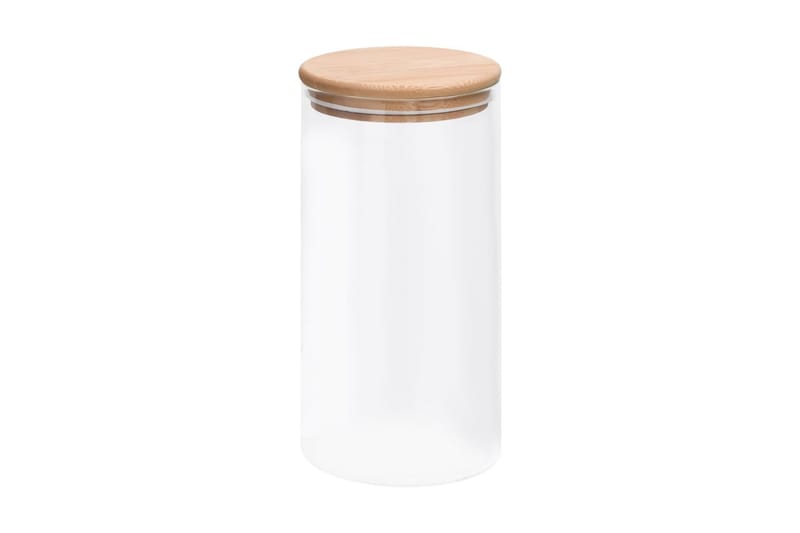 Förvaringsburkar i glas med bambulock 4 st 1200 ml - Transparent - Småförvaring - Förvaringsburk - Flaskor & burkar