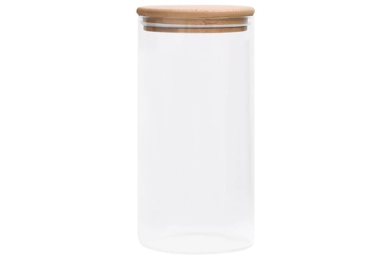 Förvaringsburkar i glas med bambulock 4 st 1200 ml - Transparent - Förvaring - Småförvaring - Förvaringsburk