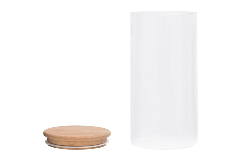 Förvaringsburkar i glas med bambulock 4 st 1200 ml - Transparent - Förvaring - Småförvaring - Förvaringsburk