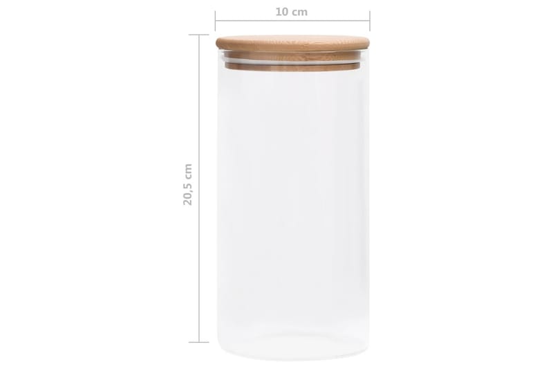 Förvaringsburkar i glas med bambulock 4 st 1200 ml - Transparent - Förvaring - Småförvaring - Förvaringsburk
