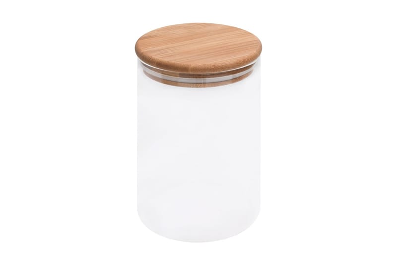 Förvaringsburkar i glas med bambulock 4 st 800 ml - Transparent - Förvaring - Småförvaring - Förvaringsburk