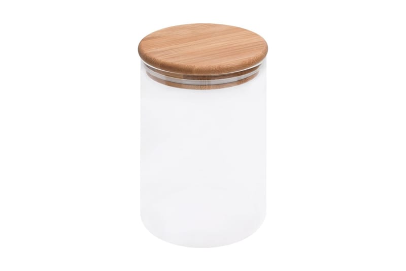 Förvaringsburkar i glas med bambulock 4 st 800 ml - Transparent - Förvaringsburk - Småförvaring - Flaskor & burkar