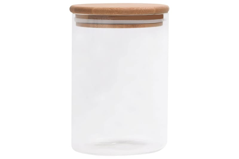 Förvaringsburkar i glas med bambulock 4 st 800 ml - Transparent - Förvaring - Småförvaring - Förvaringsburk