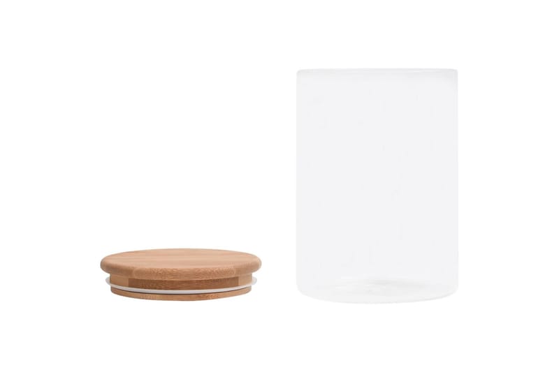 Förvaringsburkar i glas med bambulock 4 st 800 ml - Transparent - Förvaring - Småförvaring - Förvaringsburk