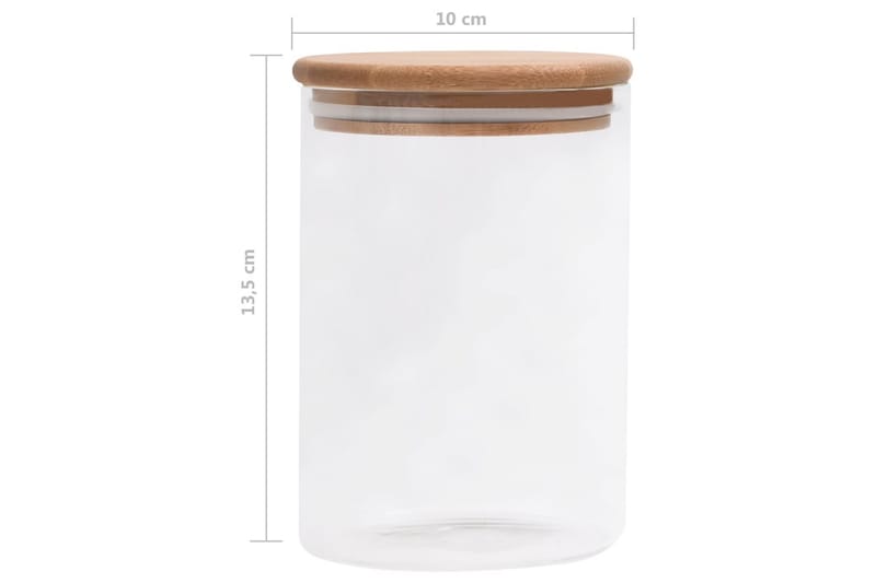 Förvaringsburkar i glas med bambulock 4 st 800 ml - Transparent - Förvaring - Småförvaring - Förvaringsburk