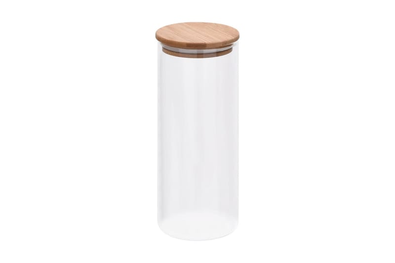 Förvaringsburkar i glas med bambulock 6 st 1000 ml - Transparent - Småförvaring - Förvaringsburk - Flaskor & burkar