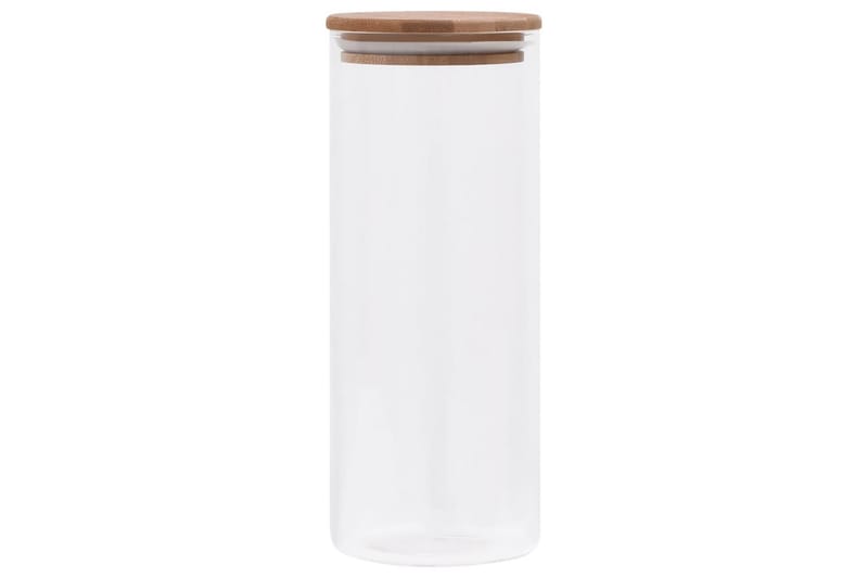 Förvaringsburkar i glas med bambulock 6 st 1000 ml - Transparent - Förvaring - Småförvaring - Förvaringsburk