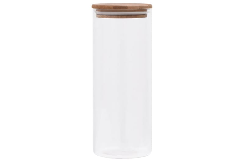 Förvaringsburkar i glas med bambulock 6 st 1000 ml - Transparent - Förvaringsburk - Småförvaring - Flaskor & burkar