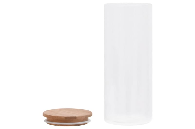 Förvaringsburkar i glas med bambulock 6 st 1000 ml - Transparent - Förvaring - Småförvaring - Förvaringsburk