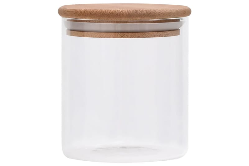 Förvaringsburkar i glas med bambulock 6 st 600 ml - Transparent - Förvaringsburk - Småförvaring - Flaskor & burkar