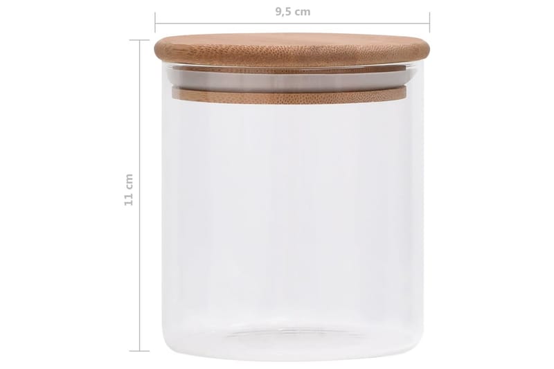 Förvaringsburkar i glas med bambulock 6 st 600 ml - Transparent - Förvaringsburk - Småförvaring - Flaskor & burkar