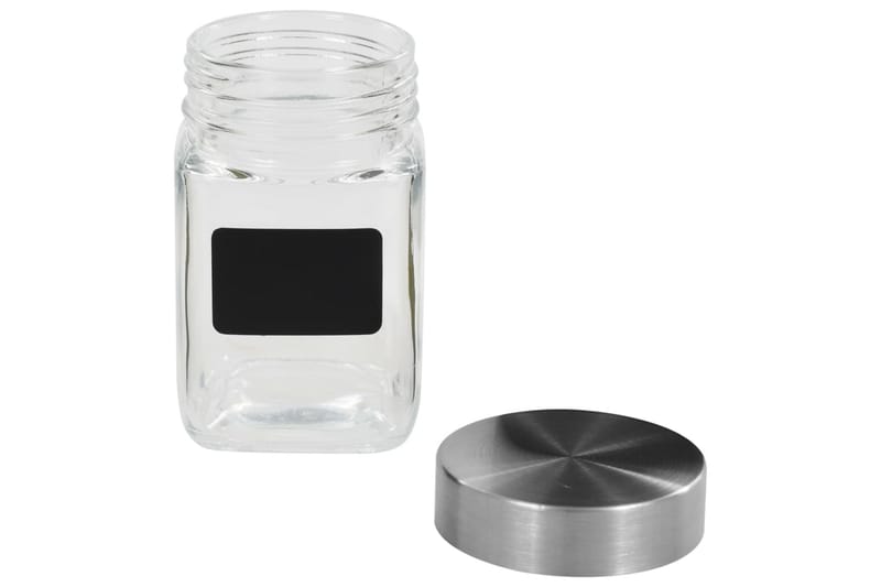 Förvaringsburkar i glas med etiketter 12 st 300 ml - Transparent - Förvaring - Småförvaring - Förvaringsburk