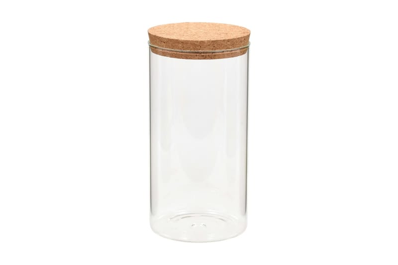 Förvaringsburkar i glas med korklock 6 st 1100 ml - Transparent - Förvaringsburk - Småförvaring - Flaskor & burkar