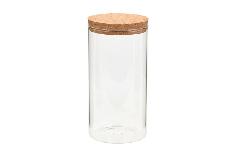 Förvaringsburkar i glas med korklock 6 st 1100 ml - Transparent - Småförvaring - Flaskor & burkar - Förvaringsburk