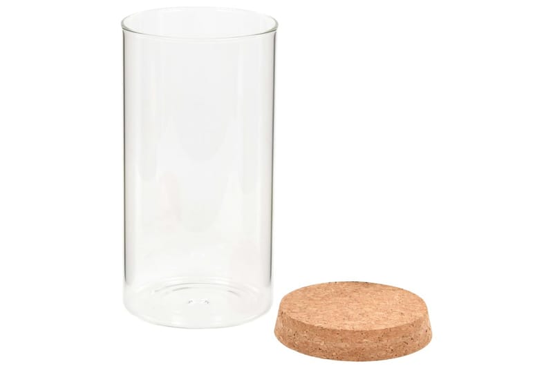 Förvaringsburkar i glas med korklock 6 st 1100 ml - Transparent - Förvaringsburk - Småförvaring - Flaskor & burkar