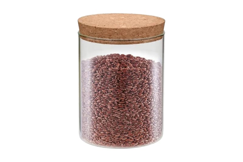 Förvaringsburkar i glas med korklock 6 st 650 ml - Transparent - Förvaring - Småförvaring - Förvaringsburk
