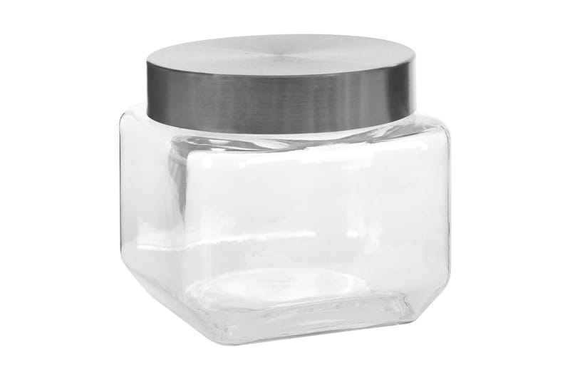 Förvaringsburkar i glas med silvriga lock 6 st 800 ml - Transparent - Förvaringsburk - Småförvaring - Flaskor & burkar