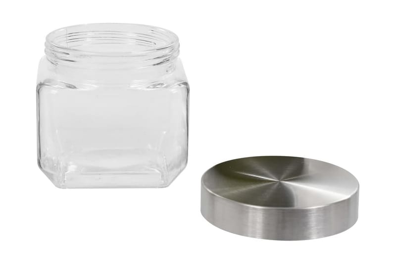 Förvaringsburkar i glas med silvriga lock 6 st 800 ml - Transparent - Småförvaring - Flaskor & burkar - Förvaringsburk