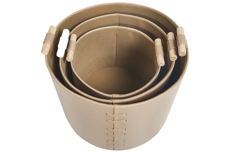 Korg Aram set om 3 Beige - Beige - Förvaring - Småförvaring - Förvaringskorgar - Flätad korg & rottingkorg