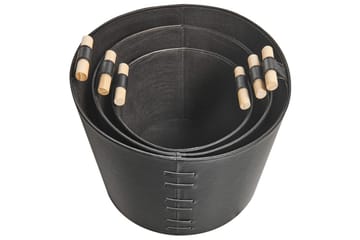 Korg Aram set om 3 Svart - Svart - Förvaring - Småförvaring - Förvaringskorgar - Flätad korg & rottingkorg