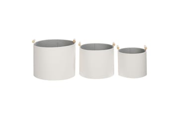 Korg Aram set om 3 Vit - Vit - Förvaring - Småförvaring - Förvaringskorgar - Flätad korg & rottingkorg