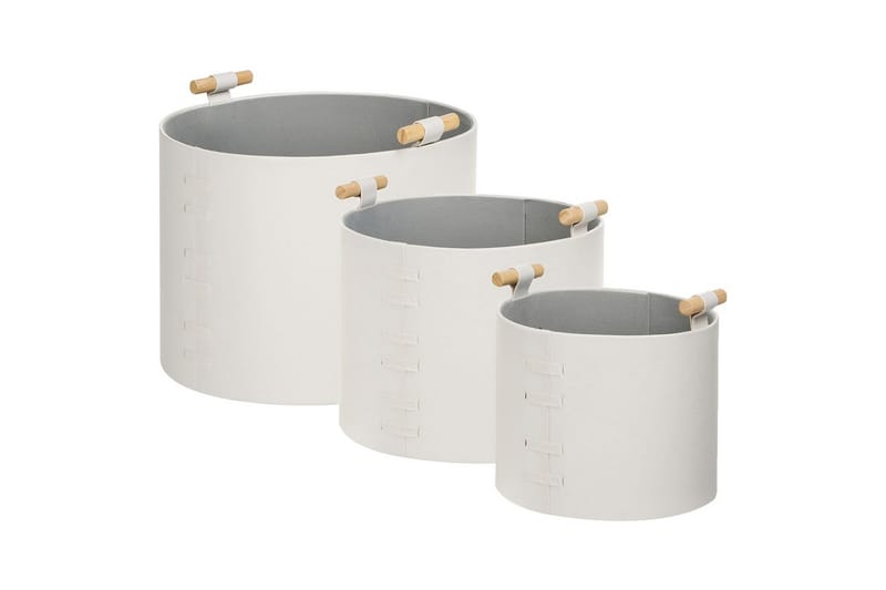 Korg Aram set om 3 Vit - Vit - Förvaring - Småförvaring - Förvaringskorgar - Flätad korg & rottingkorg