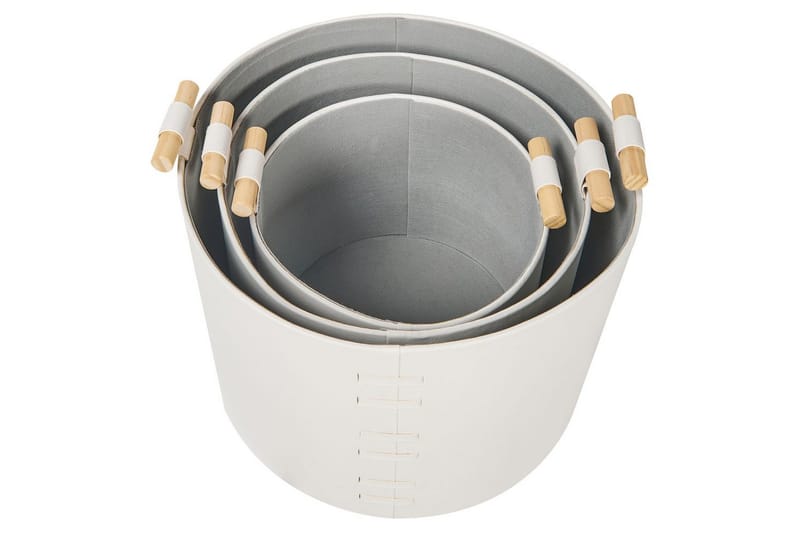 Korg Aram set om 3 Vit - Vit - Förvaring - Småförvaring - Förvaringskorgar - Flätad korg & rottingkorg