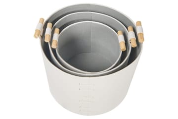 Korg Aram set om 3 Vit - Vit - Förvaring - Småförvaring - Förvaringskorgar - Flätad korg & rottingkorg