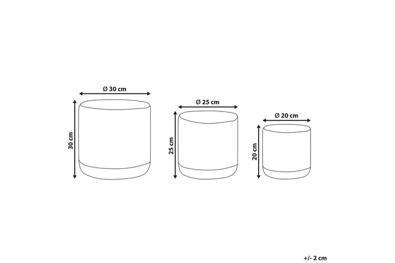 Korg Basima set om 3 Beige, vit - Beige, vit - Förvaring - Småförvaring - Förvaringskorgar - Flätad korg & rottingkorg