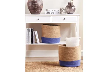 Korg Bulanik set om 2 Beige, naturlig, lila - Beige, naturlig, lila - Förvaring - Småförvaring - Förvaringskorgar - Flätad korg & rottingkorg