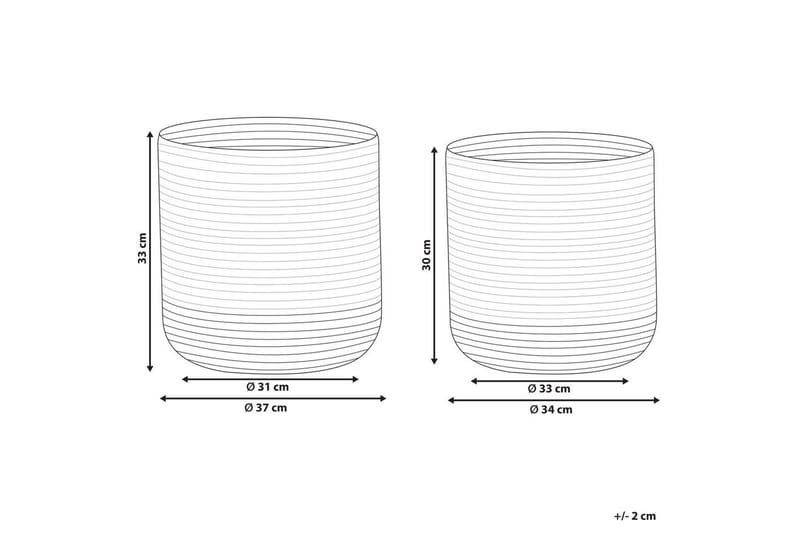 Korg Bulanik set om 2 Beige, naturlig, lila - Beige, naturlig, lila - Förvaring - Småförvaring - Förvaringskorgar - Flätad korg & rottingkorg