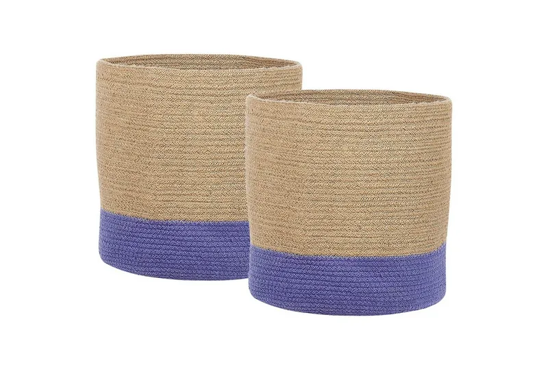Korg Bulanik set om 2 Beige, naturlig, lila, Beige, naturlig, lila