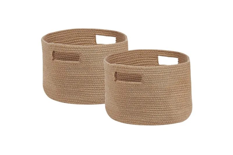 Korg Chiniot set om 2 Beige/naturlig - Beige/naturlig - Förvaring - Småförvaring - Förvaringskorgar - Flätad korg & rottingkorg