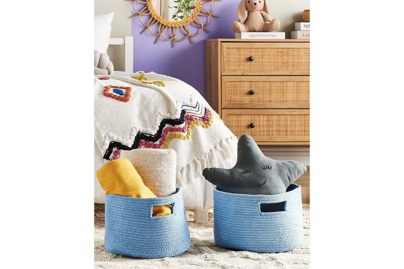 Korg Chiniot set om 2 Blå - Blå - Förvaring - Småförvaring - Förvaringskorgar - Flätad korg & rottingkorg