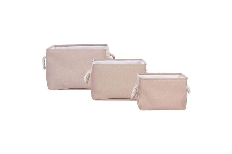 Korg Darqab set om 3 Beige, vit, Beige, vit