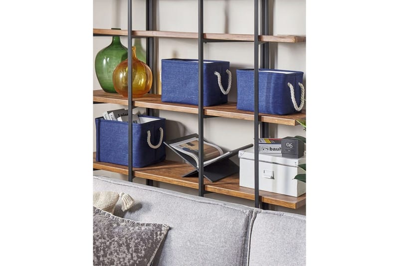 Korg Darqab set om 3 Blå, Vit - Blå, Vit - Förvaring - Småförvaring - Förvaringskorgar - Flätad korg & rottingkorg