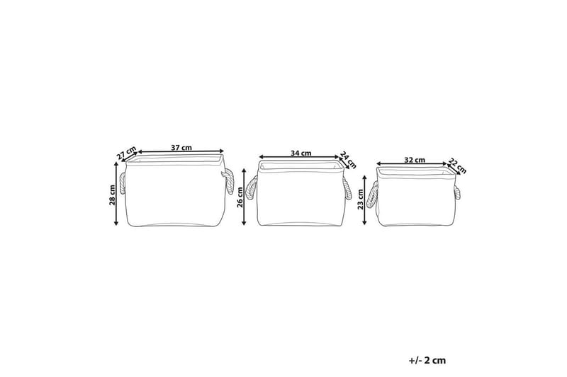 Korg Darqab set om 3 Grön, Vit - Grön, Vit - Förvaring - Småförvaring - Förvaringskorgar - Flätad korg & rottingkorg