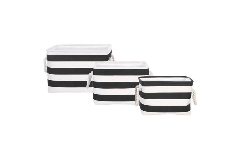 Korg Darqab set om 3 Svart, Vit - Svart, Vit - Förvaring - Småförvaring - Förvaringskorgar - Flätad korg & rottingkorg