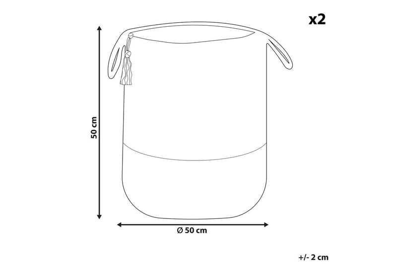 Korg Gajar set om 2 Beige, marinblå - Beige, marinblå - Förvaring - Småförvaring - Förvaringskorgar - Flätad korg & rottingkorg