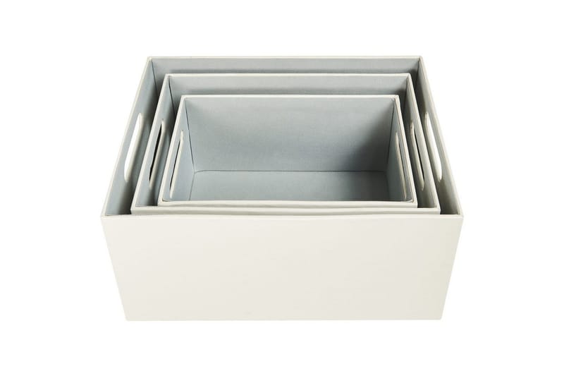 Korg Larsa set om 3 Vit - Vit - Förvaring - Småförvaring - Förvaringskorgar - Flätad korg & rottingkorg