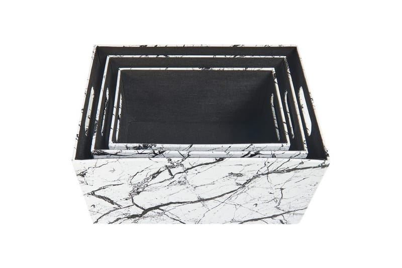 Korg Larsa set om 3 Vit/Svart - Vit/Svart - Förvaring - Småförvaring - Förvaringskorgar - Flätad korg & rottingkorg