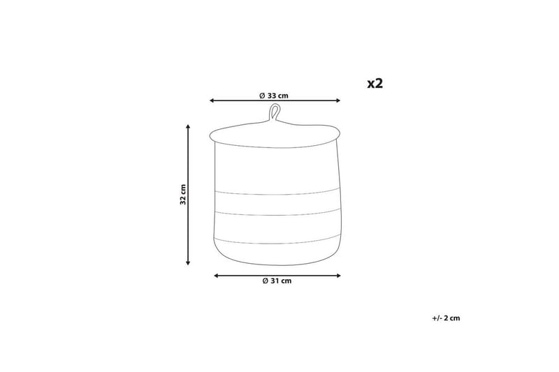 Korg Silopi set om 2 Beige, Orange - Beige, Orange - Förvaring - Småförvaring - Förvaringskorgar - Flätad korg & rottingkorg