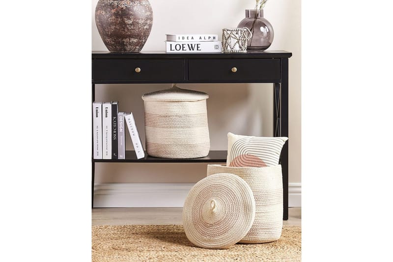 Korg Silopi set om 2 Beige, Orange - Beige, Orange - Förvaring - Småförvaring - Förvaringskorgar - Flätad korg & rottingkorg