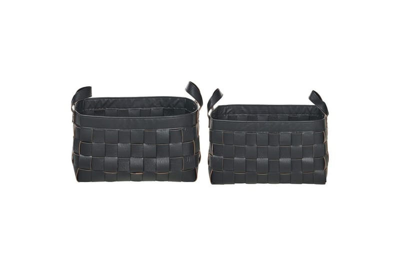 Korg Sippar set om 2 Svart - Svart - Förvaring - Småförvaring - Förvaringskorgar - Flätad korg & rottingkorg