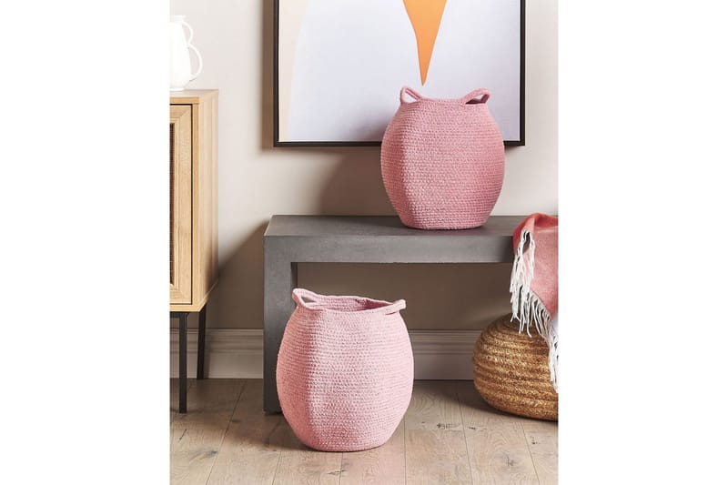Korg Panjgur set om 2 Rosa - Rosa - Förvaring - Småförvaring - Förvaringskorgar - Flätad korg & rottingkorg