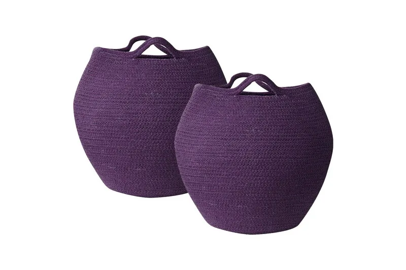 Korg Panjgur set om 2 Violett - Violett - Förvaring - Småförvaring - Förvaringskorgar - Flätad korg & rottingkorg