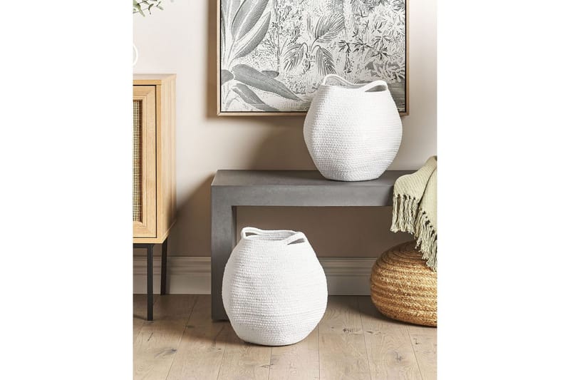 Korg Panjgur set om 2 Vit - Vit - Förvaring - Småförvaring - Förvaringskorgar - Flätad korg & rottingkorg