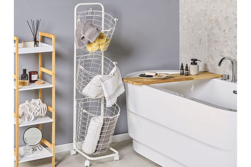 Ayapal Metallställ 37 cm 3 Korgar - Vit - Förvaring - Småförvaring - Förvaringskorgar - Trådkorg